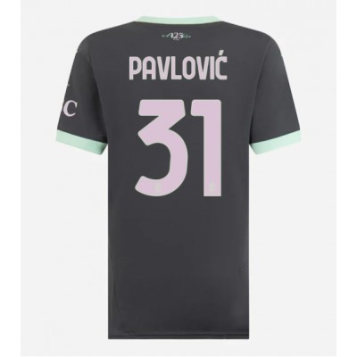 Ženski Nogometni dresi AC Milan Strahinja Pavlovic #31 Tretji 2024-25 Kratek Rokav Ženski Nogometni dresi AC Milan Strahinja Pavlovic #31 Tretji 2024-25 Kratek Rokav